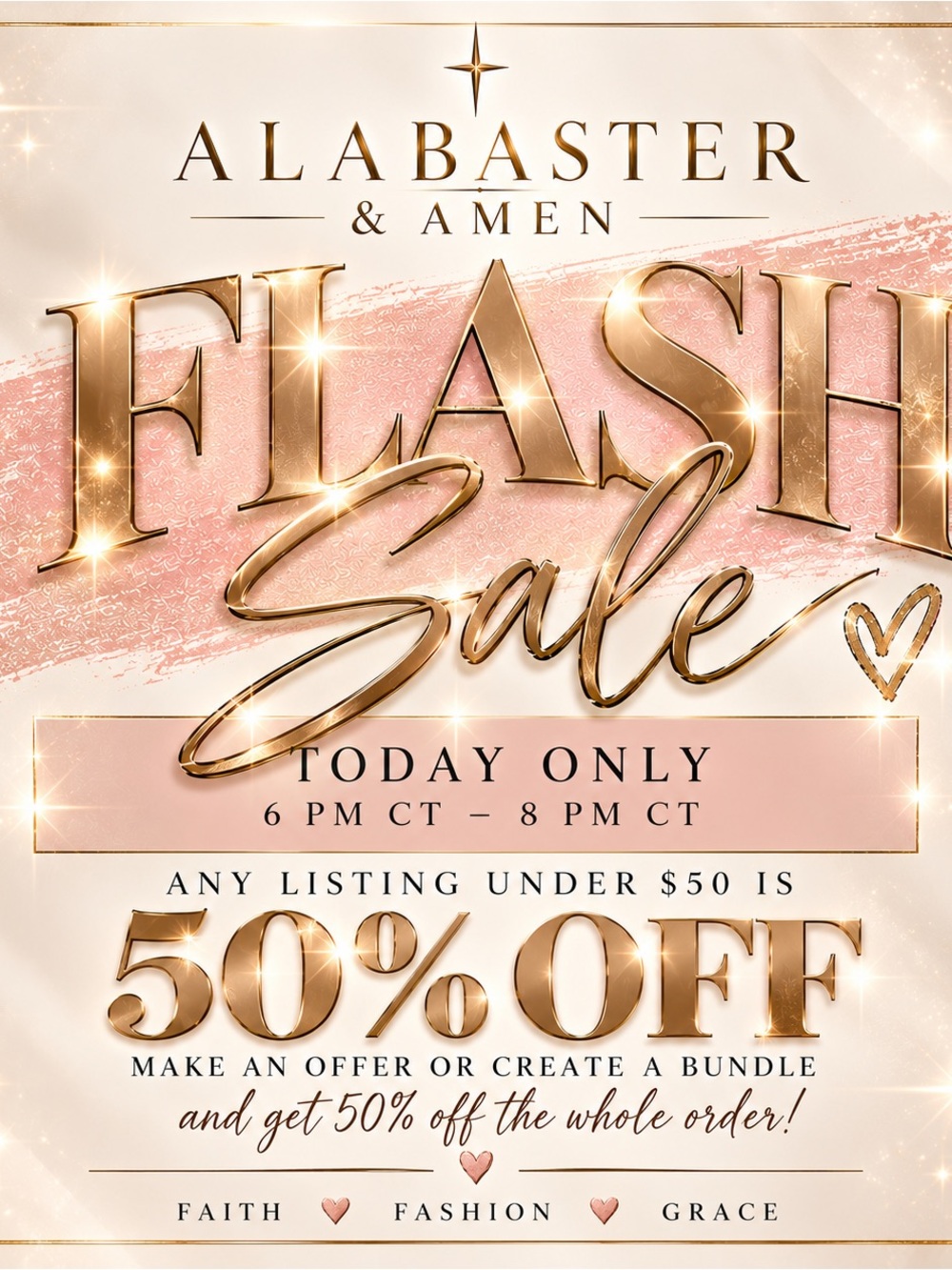 ✨ 50% OFF FLASH SALE ✨ TODAY ONLY | Alabaster & Amen 🤍